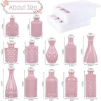 TBWIND 12 Pcs Blush Pink Glass Bud Vase Set - Image 2