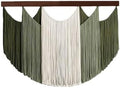 Jditngp Large Macrame Wall Hanging Tapestry,Boho Wall Art Decor Chic Bohemian Handmade Cotton Rope Woven Tapestry Home Decoration for Living Room Bedroom Apartment (47.2"WX33.5"L)Green Beige Tassels by JditngpRoundBackdropCover