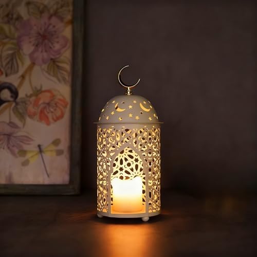 Candlestick Candle Barrels Moroccan Style Retro Lanterns Projection Lights Hollowed-Out Decorations Home Ramadan Hanging Outdoor Indoor Courtyard Porch Festival Weddings by Unknown