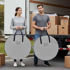 30 Inch Round Storage Bag 2 Pack,Grey Solid Color Waterproof Wreath Storage Container with Handles&Zipper Minimalist Art Closet Organizer Bags Garland Box by Unknown