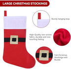 24 Pack Felt Christmas Stockings with Buckle, 19 Inches Red and White Christmas Stockings Hanging Ornaments, White Cuff with Buckle Christmas Stocking for Family Christmas Holiday Decorations - Image 3