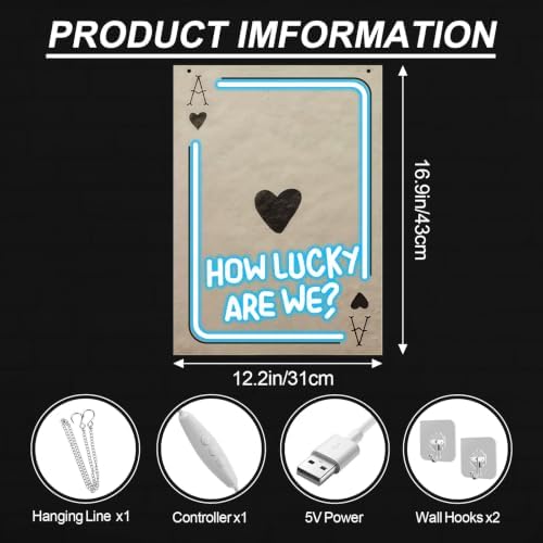 Ace of Heart Neon Sign, How Lucky Are We LED Light, Gift for Lover - Image 2