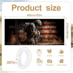 16x7FT Patriotic Garage Door Banner, Ameri-ca Soldier Kneeling with Cross Design, Extra Large Outdoor Garage Door Cover for Memorial Decor and Independence Day - Image 2