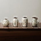 Ceramic Flower Small Vase for Home Decor, Vintage Green Mini Vase Set of 4 - Image 6