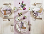 Solino Home 100% Linen Table Runner Lilac, Classic Hemstitch 14 x 156 in - Image 3