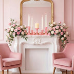 Mumufy 10 Pcs Glass Taper Crystal Candle Holders,Classic,Cream Pink - Image 6