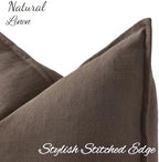 decorUhome Fall Brown Linen Throw Pillow Covers 20x20 Set of 2 - Image 2