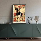 Chinese Lunar Year of the Ox Art Print – Traditional Oriental Home Decor with Red Floral Pattern Reliable Determined Strong Zodiac Wall Decor Aesthetic Family Wall Art 20X30 in Black Framed - Image 4