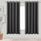 Dark Grey Blackout Room Darkening Curtains 60x63 Inch Length for Bedroom by KOUFALL