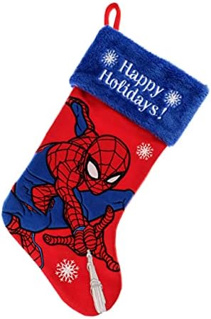 Ruz Marvel Spider-Man 20" Applique Christmas Stocking, Gift Holder for Stocking Stuffers, Indoor Home Decor and Holiday Decoration, Red - Image 2