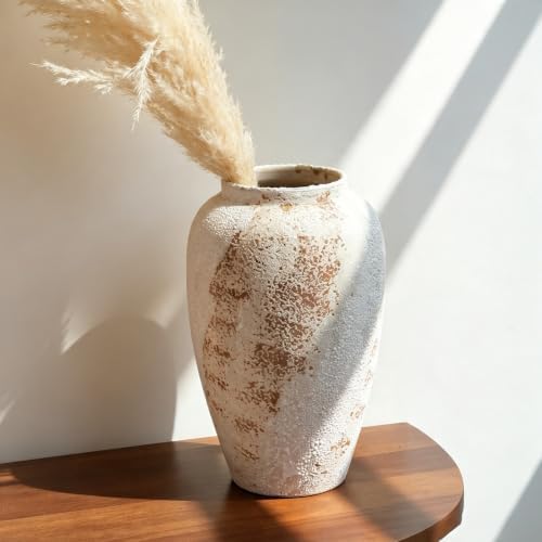 Large Ceramic Vase, 11.8 Inch Minimalist Decorative Farmhouse Vase for Home Decor, Living Room, Shelf Decor, Entryway, Wedding, Table Decoration by DecoVlog