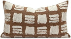 Boho Lumbar Pillow Covers 12x20, Brown White Abstract Grid Pillows Cushion Cover, Farmhouse Decorative Pillowcase for Sofa Couch Bedroom by AIBUHOME