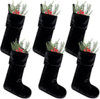 Hercicy 6 Pcs Black Christmas Velvet Stocking 19 Inch Xmas Hanging Stocking by Hercicy