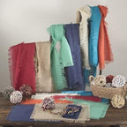 Fennco Styles Mari Sati Fringed Burlap Rectangular Natural Table Runner 20" W x 70" L - 100% Jute Table Runner for Everyday Use, Banquets, Family Dinner, Special Events and Home Décor - Image 2