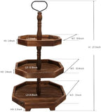 MRPAPA 3-Tier Rustic Black Wooden Serving Tray | Farmhouse Cupcake Stand & Kitchen Organizer | 27"x15" Tall Tiered Tray for Dining Table, Fall Decor, Country Home Decor - Image 5