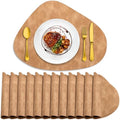 ADRIMER Placemats, Heat Resistant Round Placemats Set of 12 Washable 13 x 17 Inch, Waterproof Table Mats Wipeable for Kitchen, Dining Room Table Christmas Decor, Camel by Adrimersdreamistobeanindispensablecompanioninyourlife