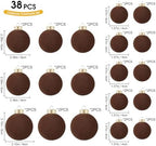 Velvet Christmas Ornaments Set 38Pcs Flocked Shatterproof Christmas Ornaments for Christmas Tree Decorations Xmas Decorative Hanging Christmas Ball Ornaments for Holiday Home Decor - Image 2