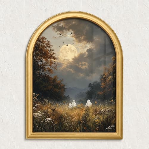 Wheatwin Halloween Wall Decor, Vintage Ghosts Arched Framed Wall Decor by Wheatwin