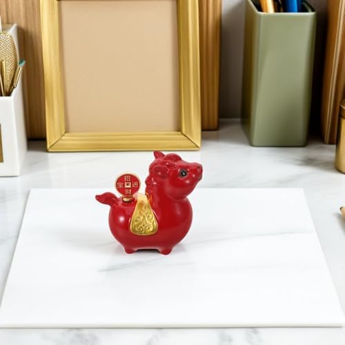 Cabilock Ceramic Horse Figurine Sculpture for Year the Horse 2026 Lunar New Year Decor, Feng Shui Ornament Symbolizing Prosperity and Wealth, Car Dashboard or Party Favors Decoration - Image 5