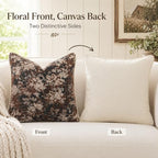 CROWNED BEAUTY Farmhouse Floral Throw Pillow Covers, 26x26, Brown, Set of 2 - Image 5