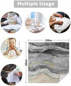 Grey Coastal Cloth Napkins Set of 8, Holiday Napkins for Baby Shower, Spring Summer Ocean Beach Nautical Sea Wave Washable Reusable Dinner Napkins for Cocktail Wedding Party, 20 x 20 Inch - Image 5