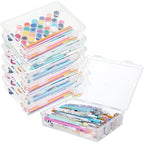 Qunclay Plastic Storage Box with Lid, 6 Pcs, 13'' x 9'' x 2'' by Qunclay