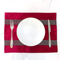 HeMiaor Christmas Placemats Set of 4 Silver Sequins Rhinestones Gorgeous Place Mats Velvet Decor for Kitchen Dinner Table Washable Burgundy by HeMiaor