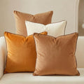 Mecatny Velvet Decorative Throw Pillow Covers 20x20 Set of 4 Brown/Khaki by Mecatny