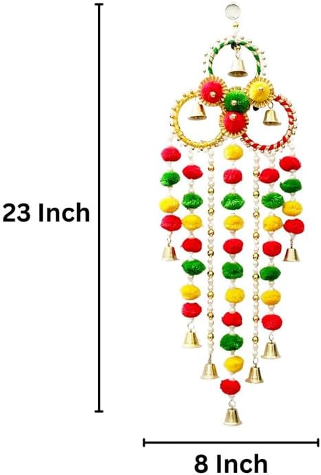 Divyakosh Wall Hanging for Home Decoration Set of 2, Multi Color Flower Diwali Lights, Home Decor, Handmade Diwali Decoration Psychedelic Wall hangings, Door Valance for Wedding - Image 4
