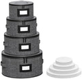 Aokeyee 4-Piece Plate Storage Set, Hard-Shell Dinnerware Organizer, Grey by Aokeyee
