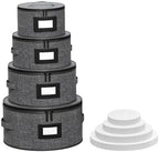 Aokeyee 4-Piece Plate Storage Set, Hard-Shell Dinnerware Organizer, Grey by Aokeyee
