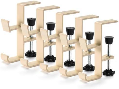 5 Pack Christmas Stocking and Garland Holders with 2 Hooks, Mantle Garland Holder for Hanging Christmas Stockings, Adjustable Fireplace Garland Holder & Stocking Hanger, Max 2.1" Thick Mantle - Beige - Image 6
