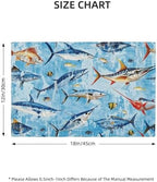 Blue Fish Placemats Set of 6 Fishing Table Mats Ocean Place Mats Decor Imitation Linen Heat Resistant Tablecloth for Dining Decorations Kitchen Party Restaurants 12''x18'' - Image 6