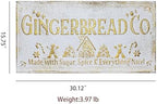 30" Vintage Metal Christmas Wall Sign - Gingerbread Co. Rustic Wall Mount Holiday Decor Distressed Wall Hanging Iron Painting Plaque Christmas Wall Art for Home Mantel Porch Bakery - Image 6