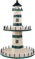 SAILINGSTORY Lighthouse Tiered Tray Stand Coastal Beach Decor Teal by HOMEDECORSAILINGSTORY