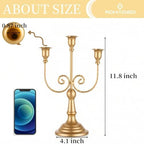 Romadedi Gold 3 Arm 11.8" Candelabra Candle Holders, Set of 6 - Image 3