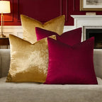 GIGIZAZA Pack of 4 Decorative Velvet Pillow Covers 20x20 Burgundy Gold - Image 6