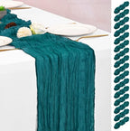 16 Pack Teal Table Runner 10FT Cheesecloth Table Runner Boho Gauze Table Runners Long Rustic Sheer Fabric Table Runners for Wedding Party Bridal Shower Farmhouse & Home Decor by Lumaycens