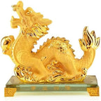 Feng Shui Chinese Zodiac Dragon Year Golden Resin Collectible Figurines Decoration for Luck & Wealth Perfect for Your Home or Office by BWINKA