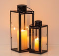 NUPTIO Lanterns Decorative Indoor Black, 9.5 & 13.8 inch Tall Lantern by Nuptio