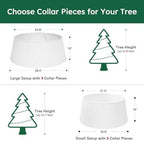 HarcoHome Christmas Tree Collar, 28.4" D Round Base Cover, Plastic Rattan Collar, Tree Ring for Artificial Trees, Tree Skirt for Artificial Xmas Tree Decorations (Extra Large, White) - Image 4