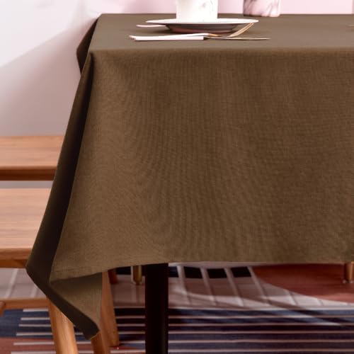 BALCONY & FALCON Rectangle Table Cloth Waterproof Brown 57"x85" by BALCONYFALCON