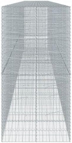 vidaXL Gabion Basket with Cover - Galvanized Iron Wire Garden Cage Retaining Wall - 433.1"x39.4"x78.7" - Silver - Image 6