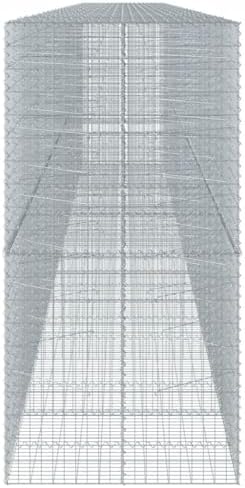 vidaXL Gabion Basket with Cover - Galvanized Iron Wire Garden Cage Retaining Wall - 433.1"x39.4"x78.7" - Silver - Image 6