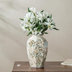 Ceramic Flower Vase for Home Decor, Vintage Green Decorative Vase 9.1 Inch - Image 2