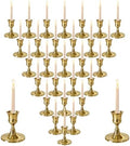 Bronze Wine Glass Metal Candlestick Holders - Vintage Modern Metal Taper Candle Holders, Decorative Centerpiece for Table Mantel, Wedding Kitchen Home Decor, Wedding Gift,30Pcs by Unknown