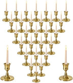 Bronze Wine Glass Metal Candlestick Holders - Vintage Modern Metal Taper Candle Holders, Decorative Centerpiece for Table Mantel, Wedding Kitchen Home Decor, Wedding Gift,30Pcs by Unknown