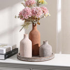 Ceramic Vase Set, 3Pcs Flower Vases for Modern Boho Farmhouse Decor, Decorative Vases for Pampas Grass & Dried Flowers, Distressed Finish - Image 7