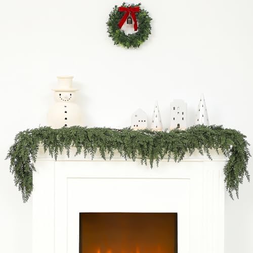 Jutom 1 Pcs 6 ft Artificial Cedar Garland for Christmas - Image 7