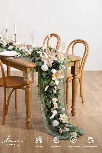 Ling's moment Christmas Artificial Flower Garland Wedding Arch 6 FT - Image 2